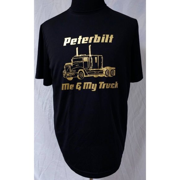 Athletic Works Driworks Mens Large Black Gold Peterbilt Me And My Truck Shirt - Picture 1 of 12